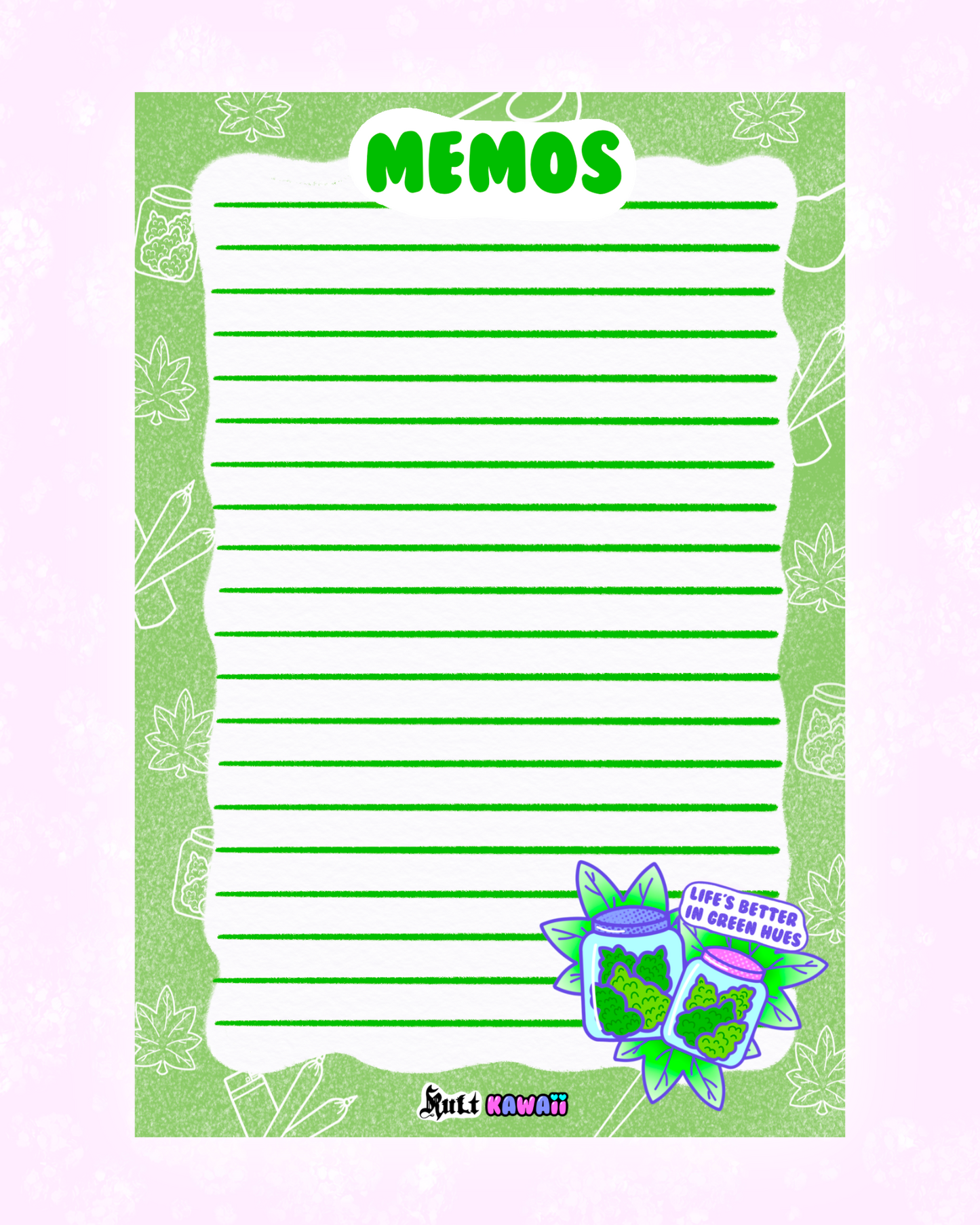 Life’s Better In Green Hues Memo Sheet