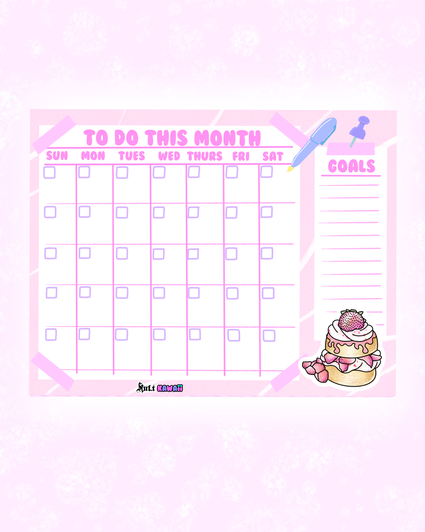 Sweet Treats Monthly Planner Sheet