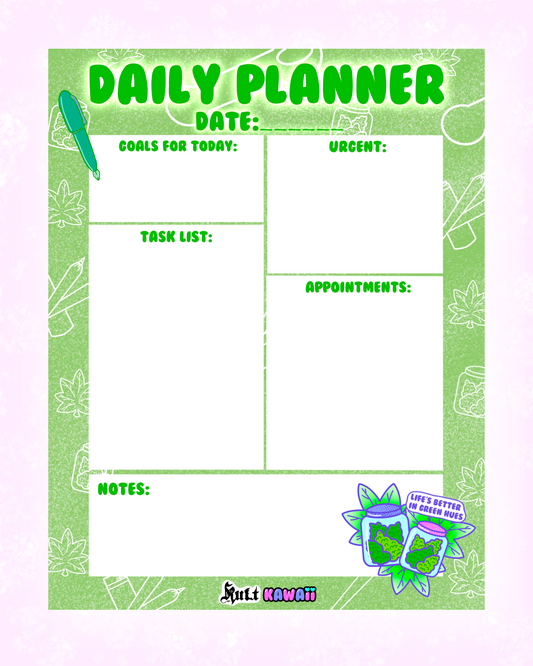 Life’s Better In Green Hues Daily Planner Sheet