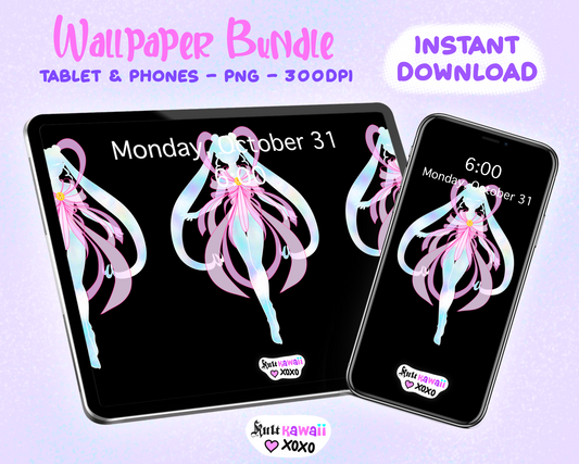 Magical Girl Black Tablet & Phone Wallpaper