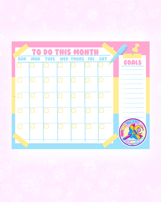 Pansexual Pride Monthly Planner Sheet