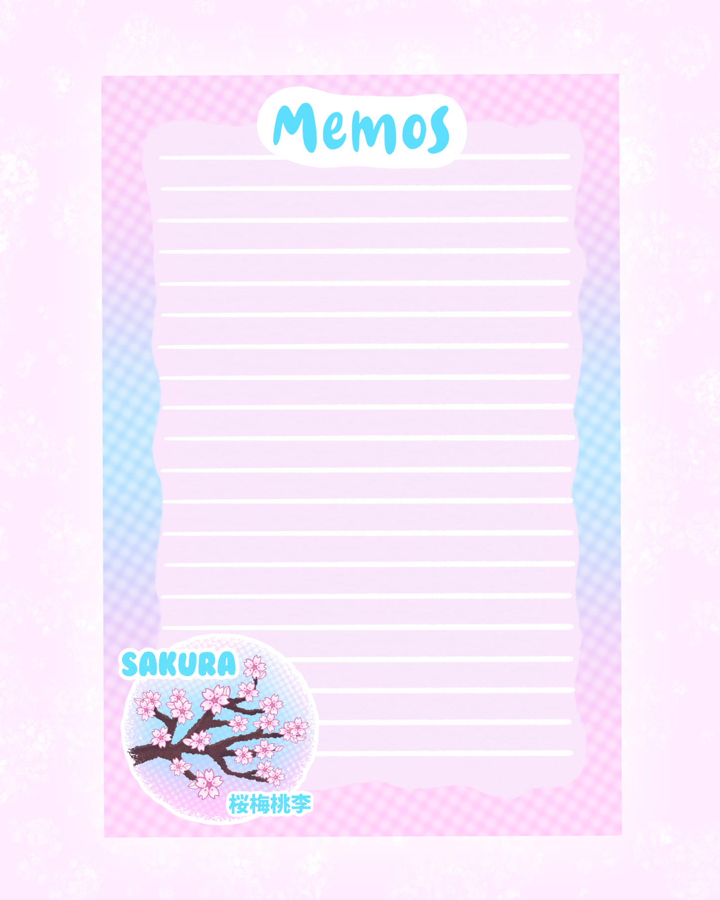 Sakura Blossoms Memo Sheet