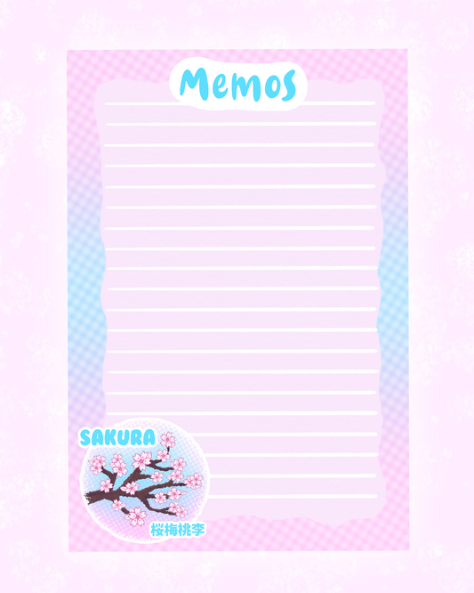 Sakura Blossoms Daily Memo Sheet