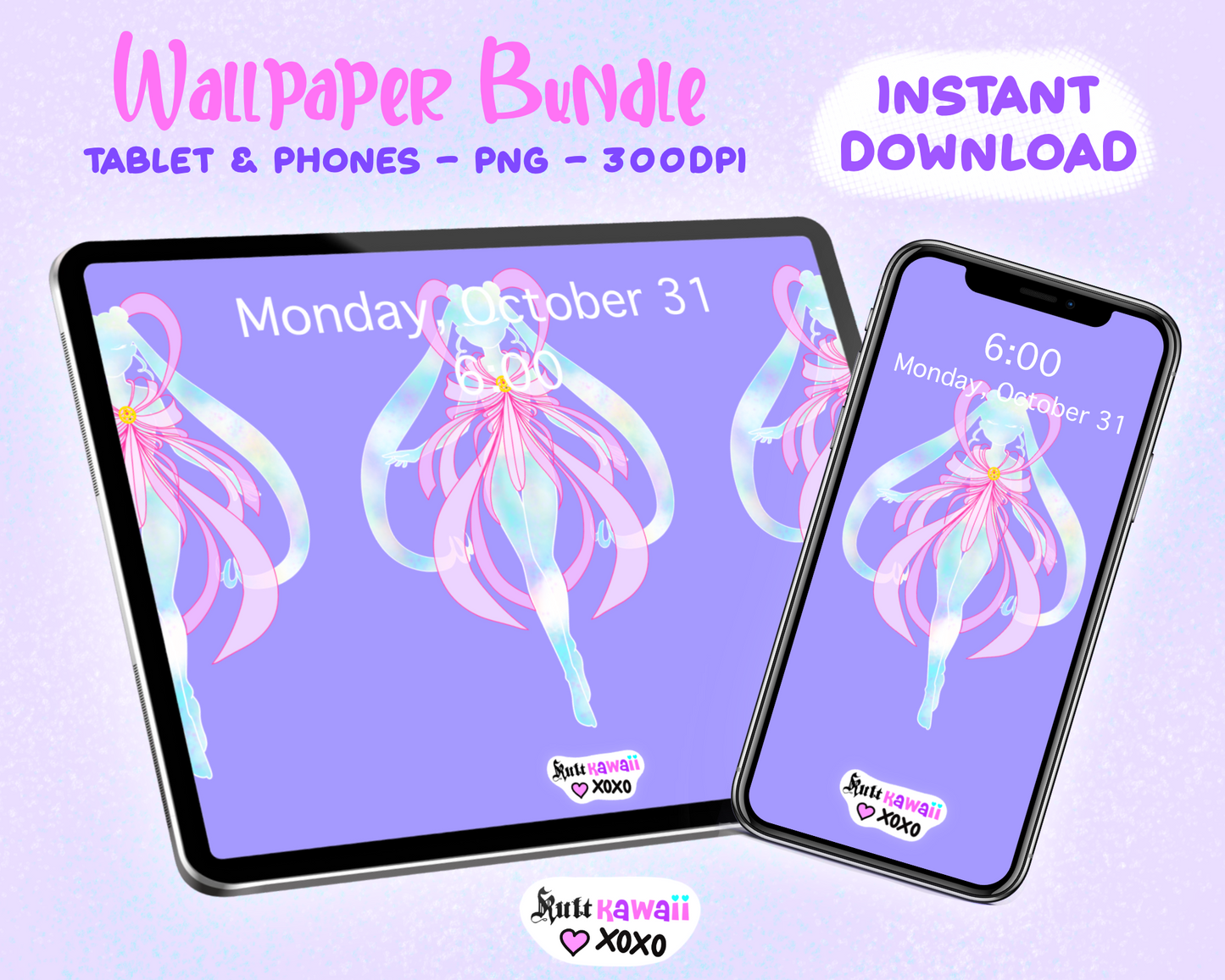 Magical Girl Purple Tablet & Phone Wallpaper