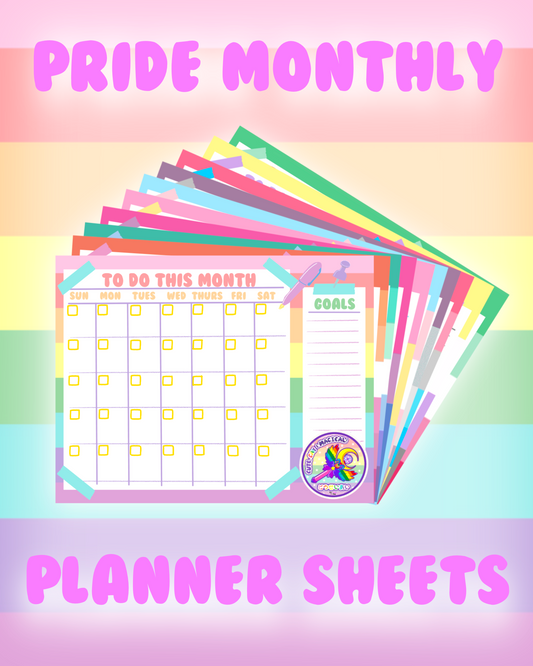 Pride Monthly Planner Sheets