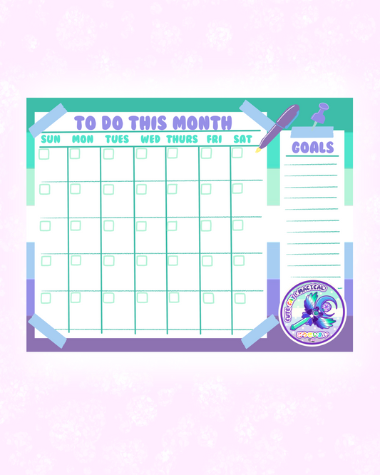 Gay Men’s Pride Monthly Planner Sheet