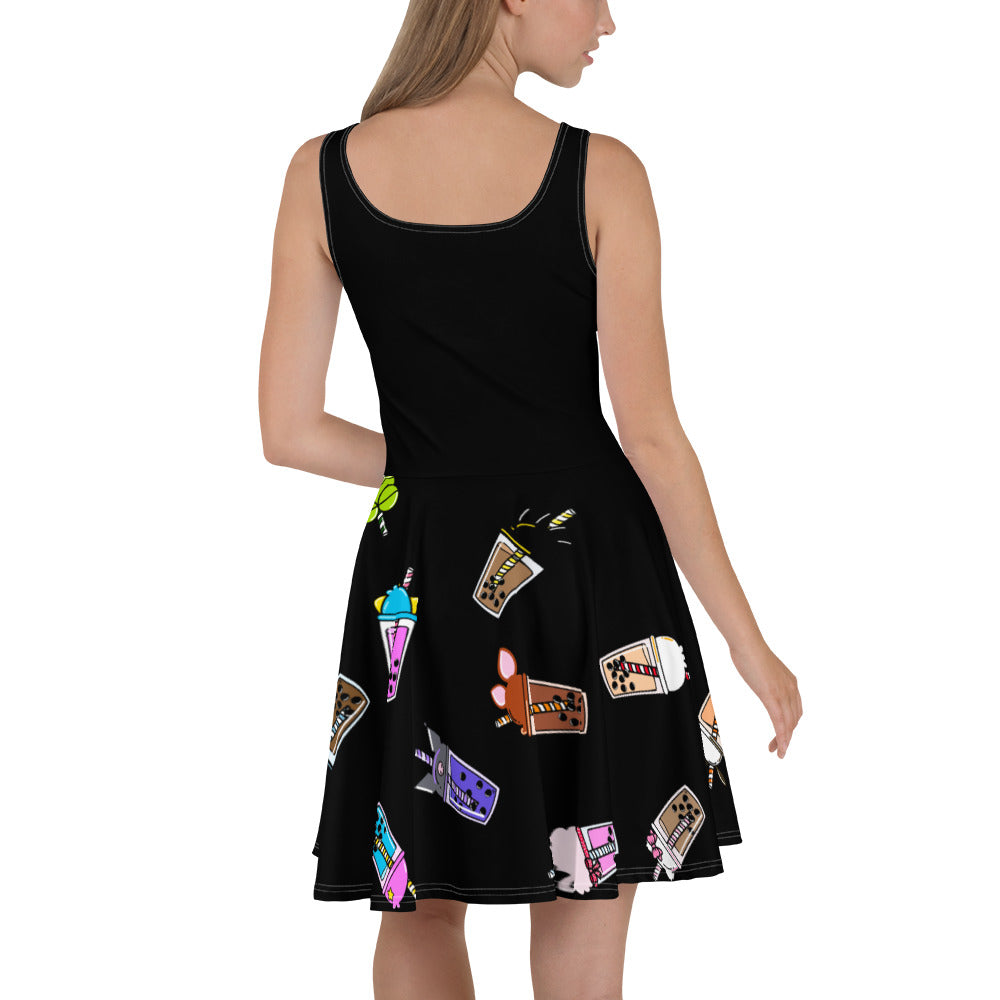 Boba Tea Flavors Skater Dress