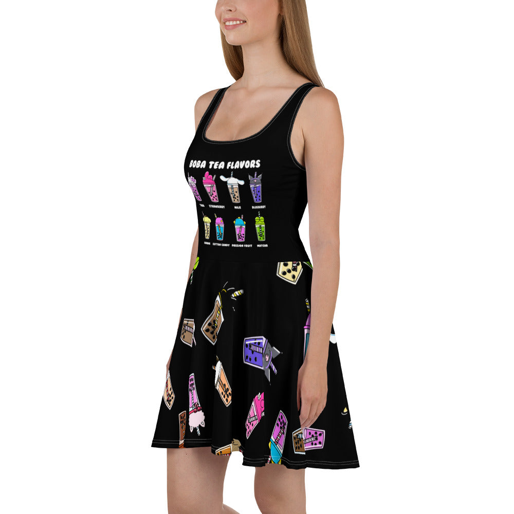 Boba Tea Flavors Skater Dress