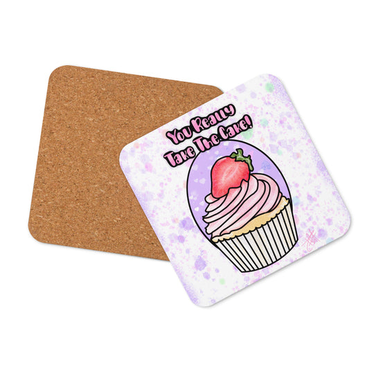 Take The Cake Cork-back coaster