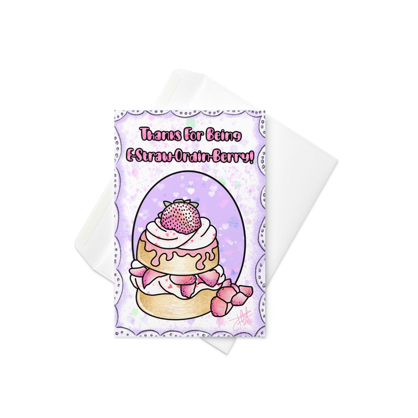 E-Straw-Ordin-Berry Greeting Card