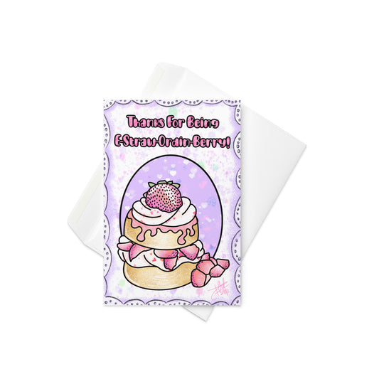 E-Straw-Ordin-Berry Greeting Card