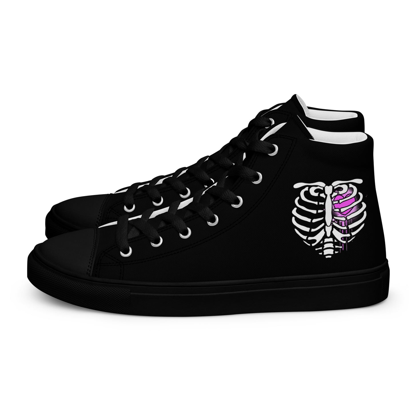 Bone Heart High-top Canvas Sneakers