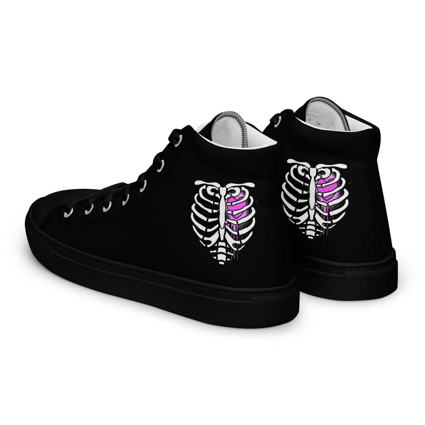 Bone Heart High-top Canvas Sneakers