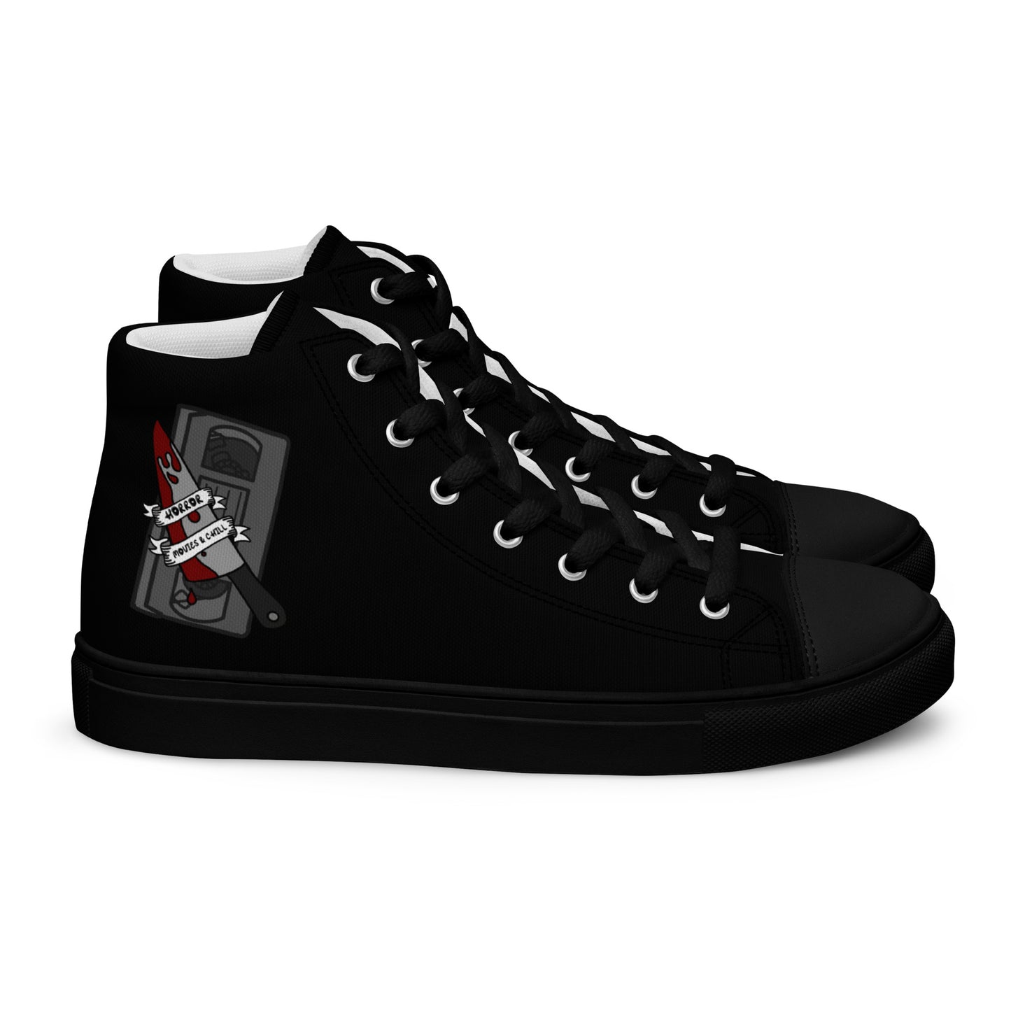 Horror Movies and Chill High-top Canvas Sneakers