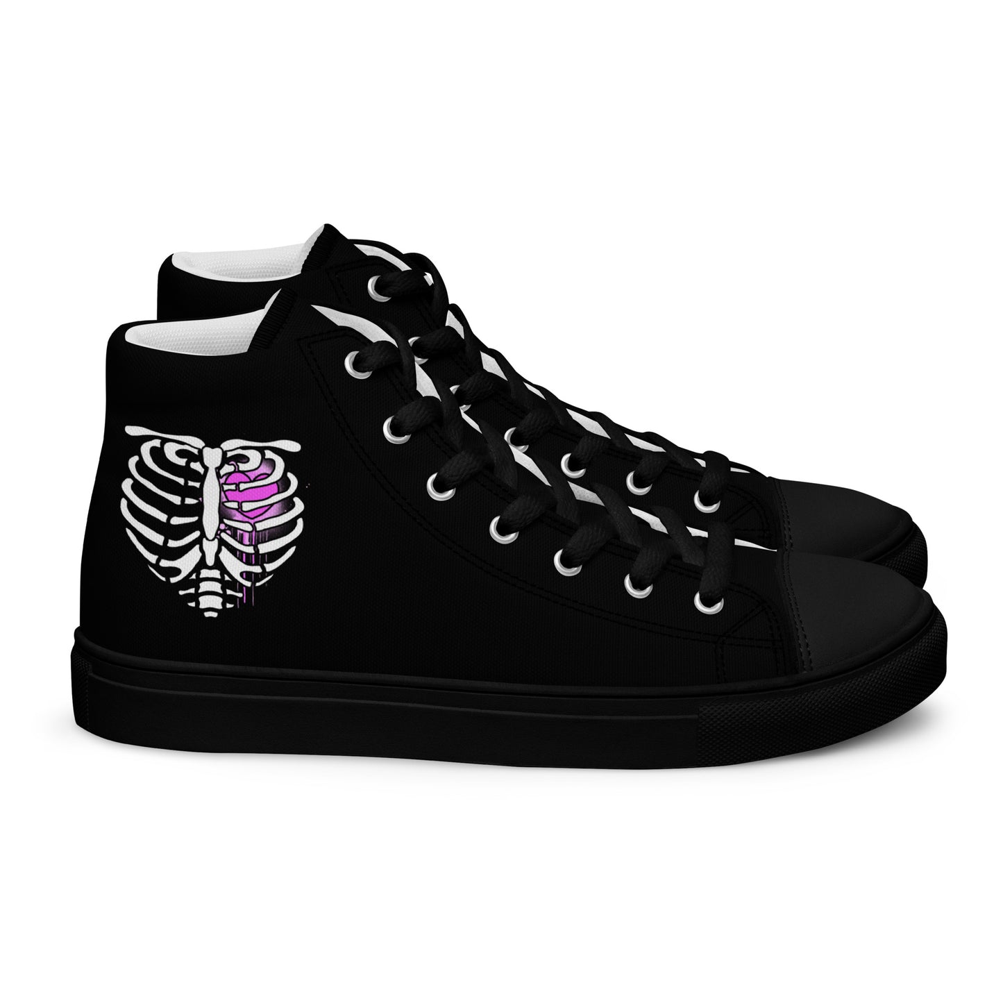 Bone Heart High-top Canvas Sneakers