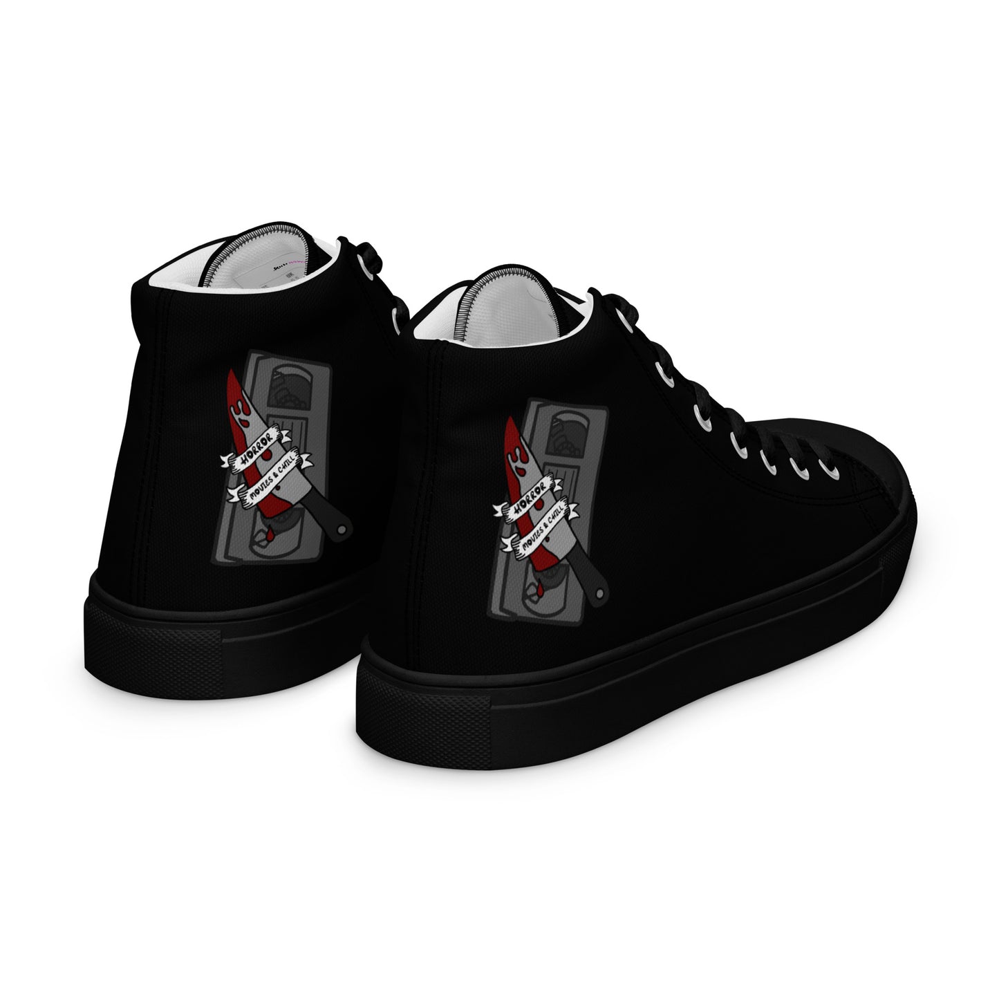 Horror Movies and Chill High-top Canvas Sneakers