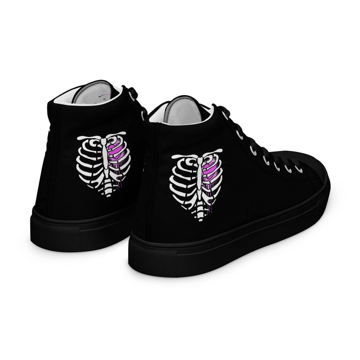 Bone Heart High-top Canvas Sneakers