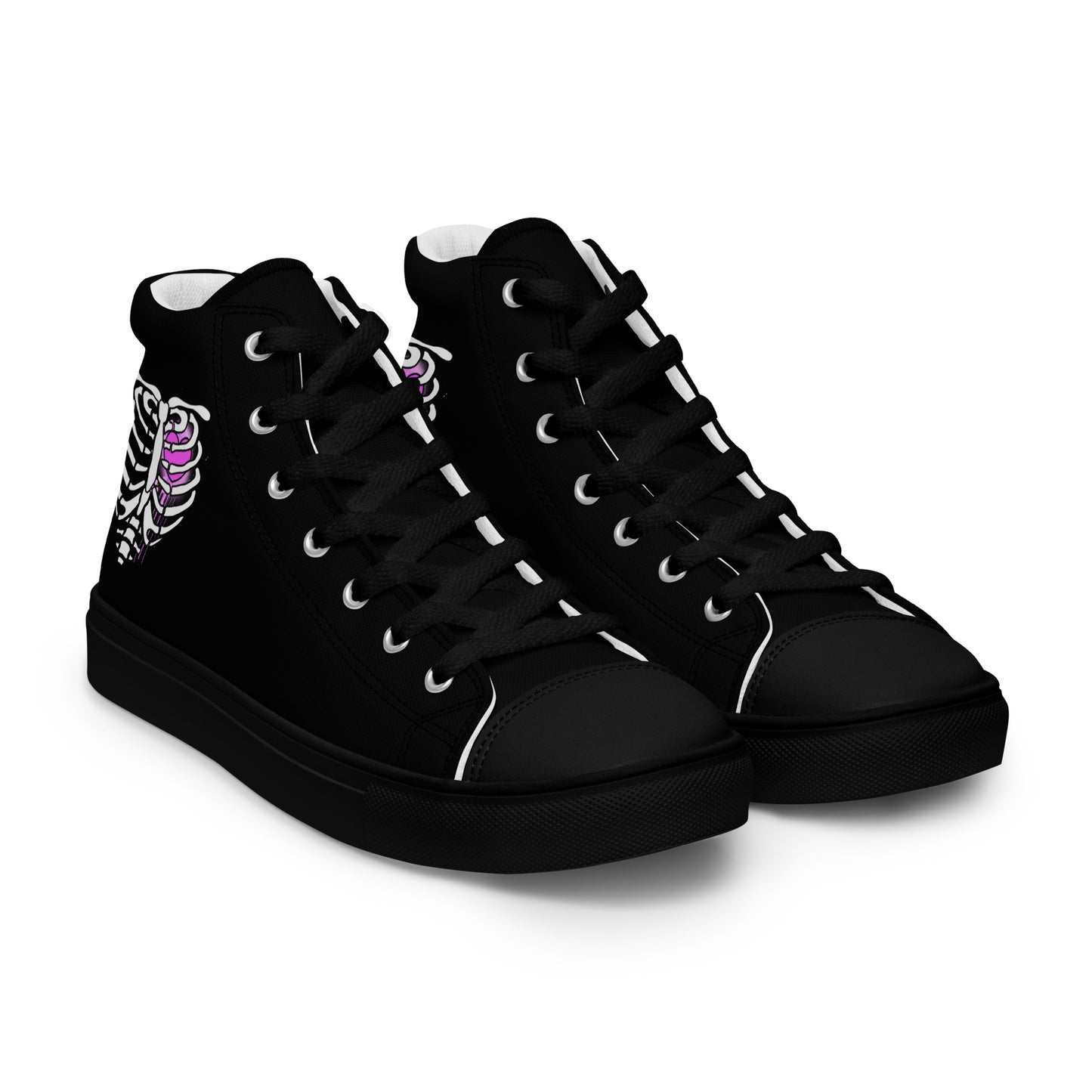 Bone Heart High-top Canvas Sneakers
