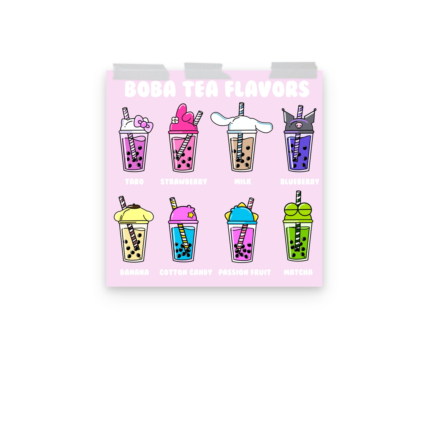 Boba Tea Flavors Poster