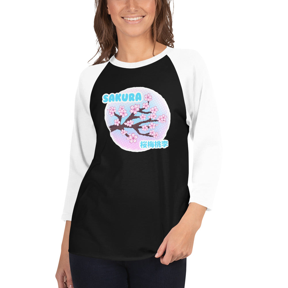 Sakura 3/4 sleeve raglan shirt