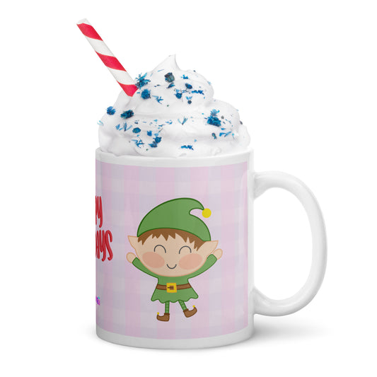 Holiday Elf White Glossy Mug