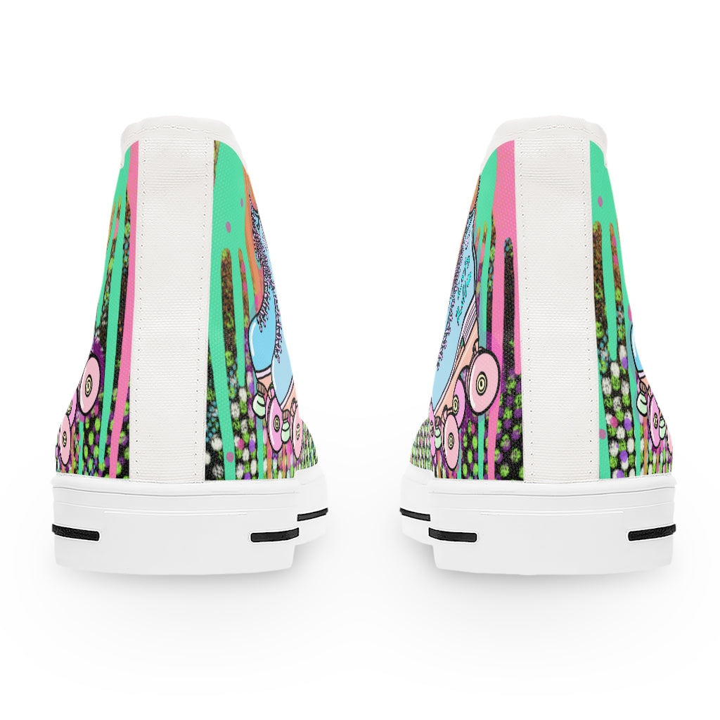 SK8 Don’t H8 Black Women's High Top Sneakers