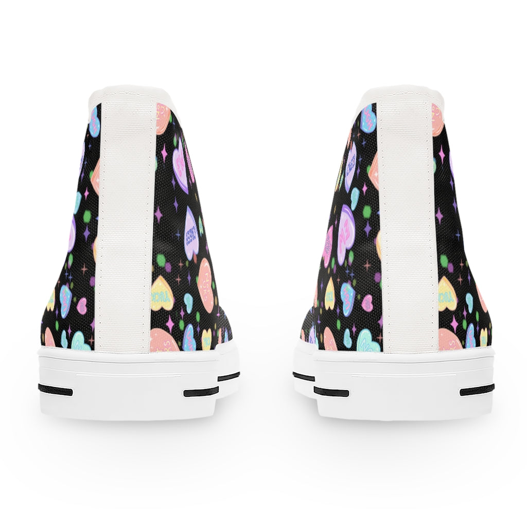 Sour Tarts Black Women's High Top Sneakers