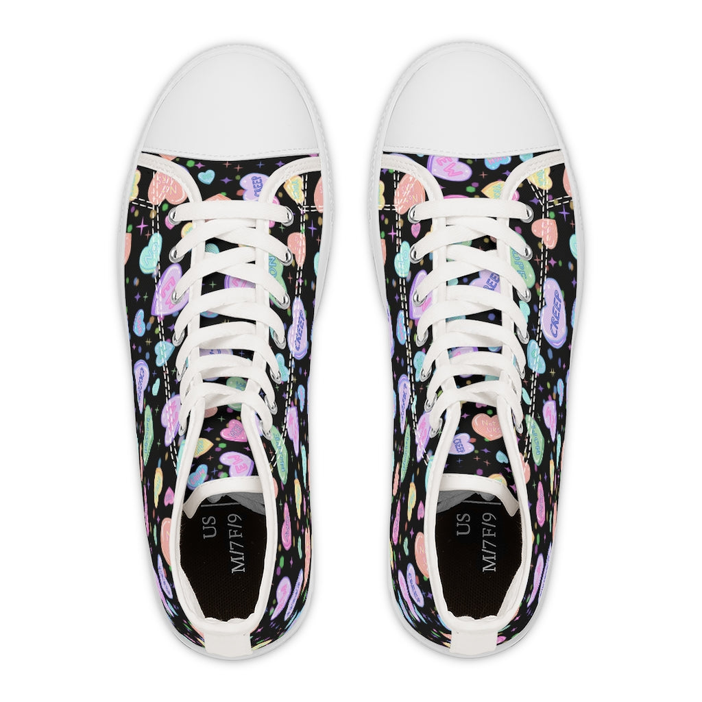 Sour Tarts Black Women's High Top Sneakers