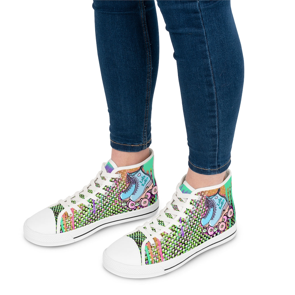 SK8 Don’t H8 Black Women's High Top Sneakers