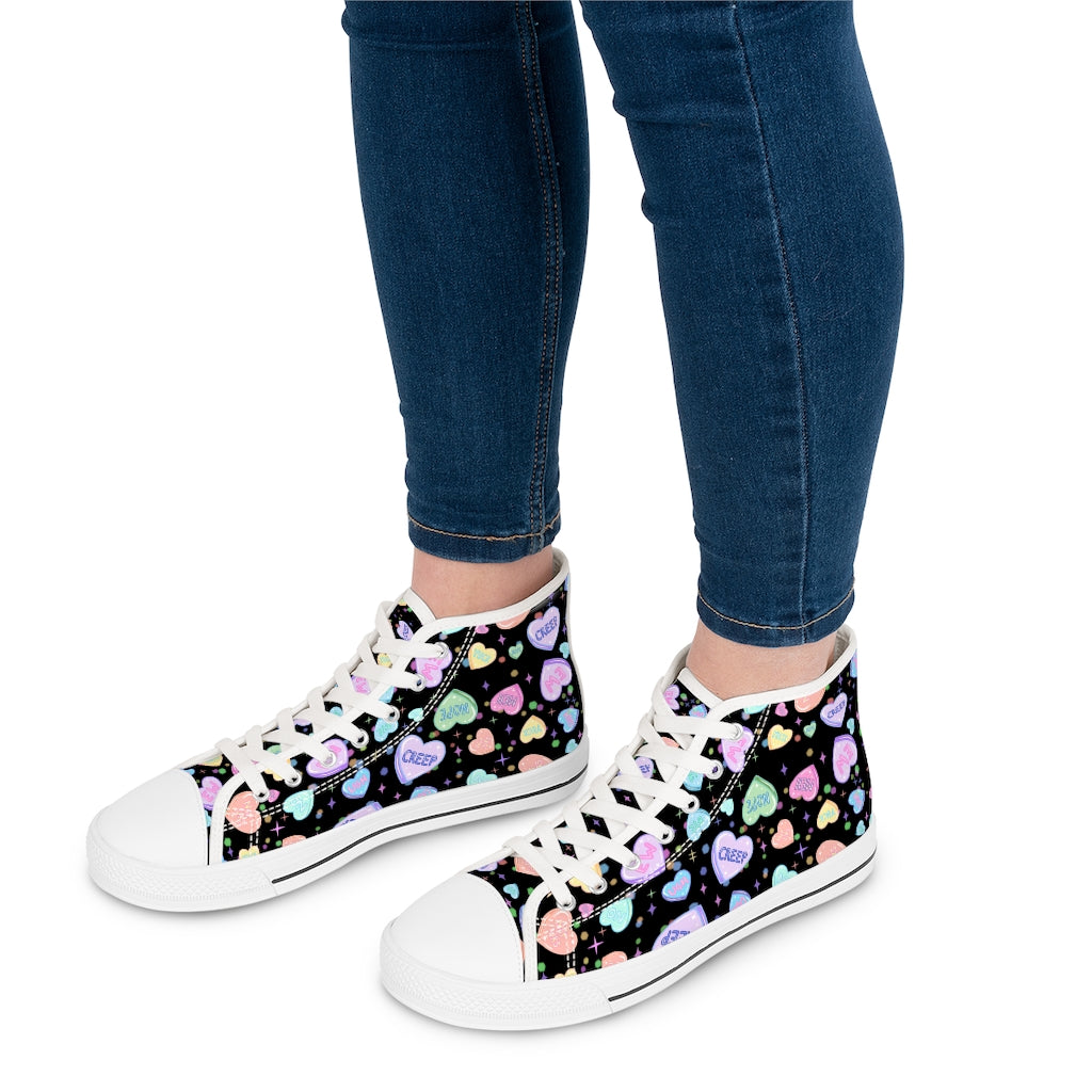 Sour Tarts Black Women's High Top Sneakers