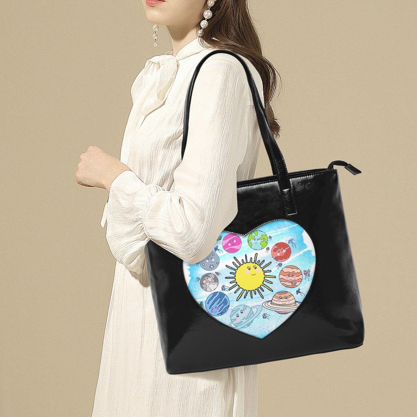 The Planets Heart Tote Bag