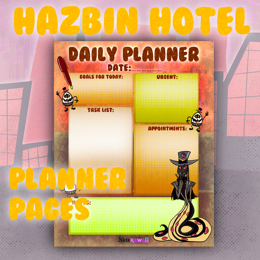 Sir Pentious Hazbin Hotel Fandom Digital Daily Planner Sheet