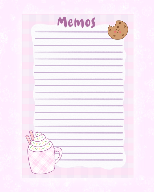 Cookies & Milk Memo Sheet