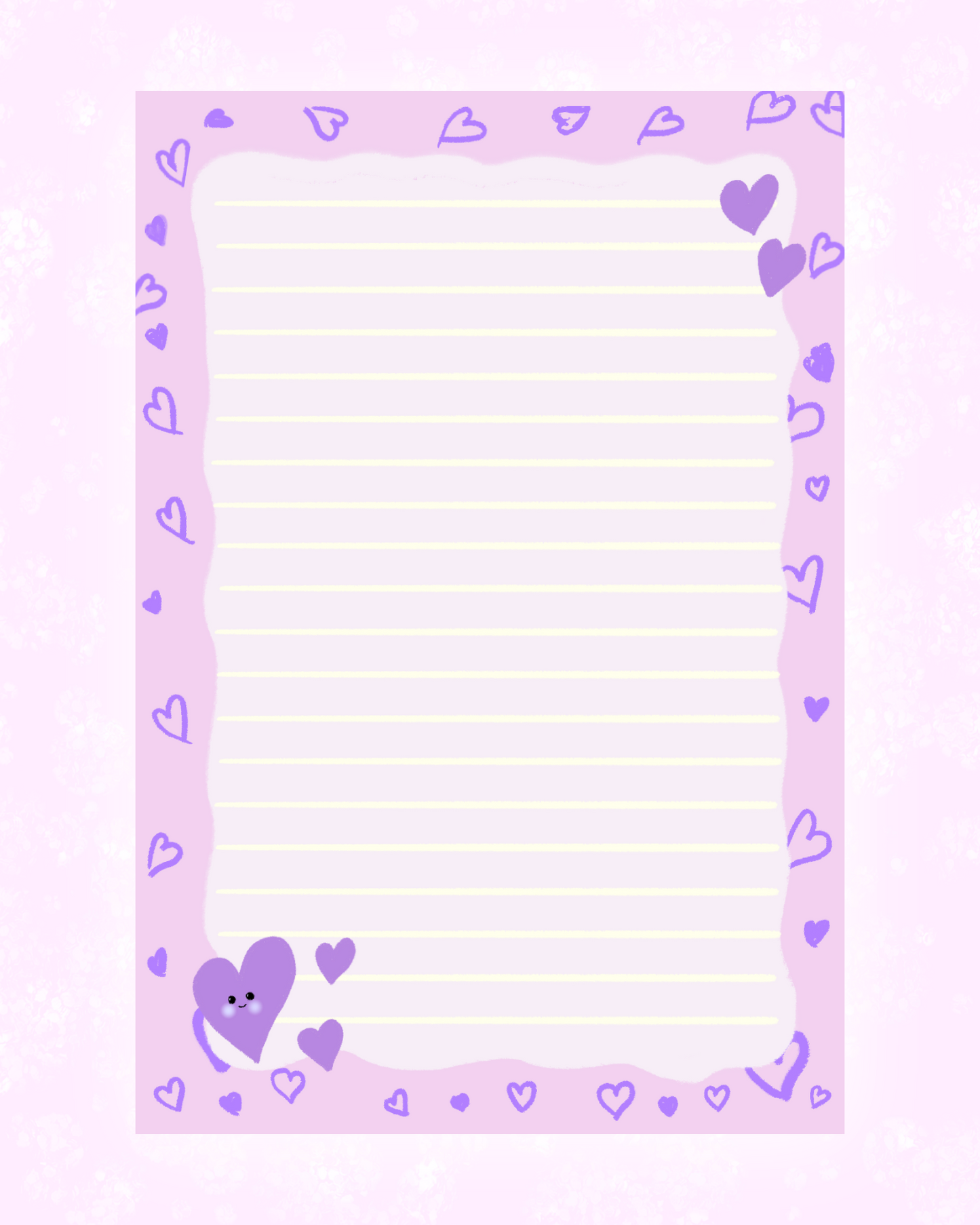 Purple Hearts Memo Sheet