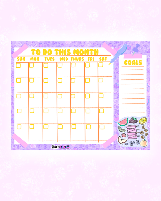 Squeeze The Day! Monthly Planner Sheet