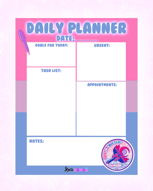 Bisexual Pride Daily Planner Sheet