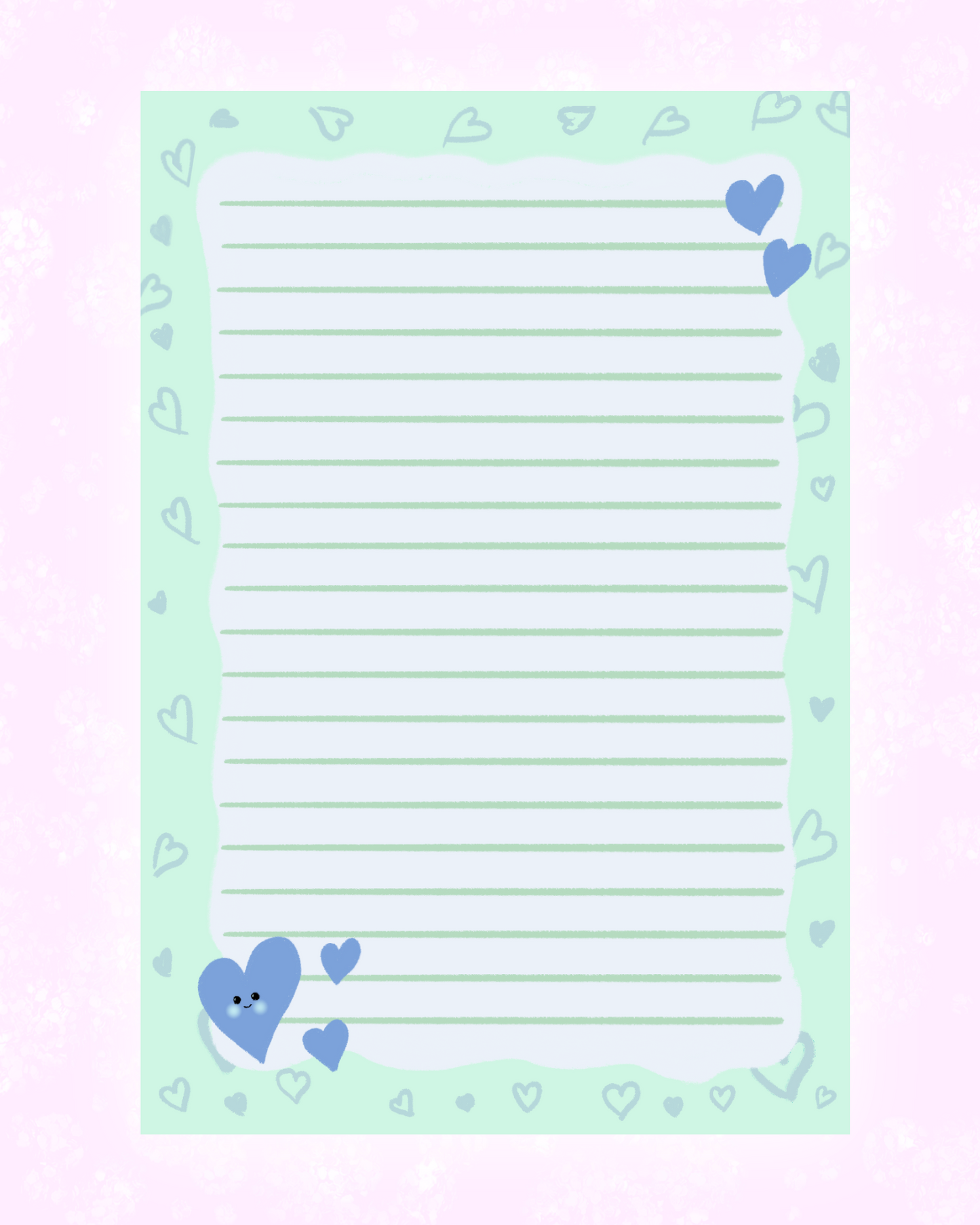 Blue Hearts Memo Sheet