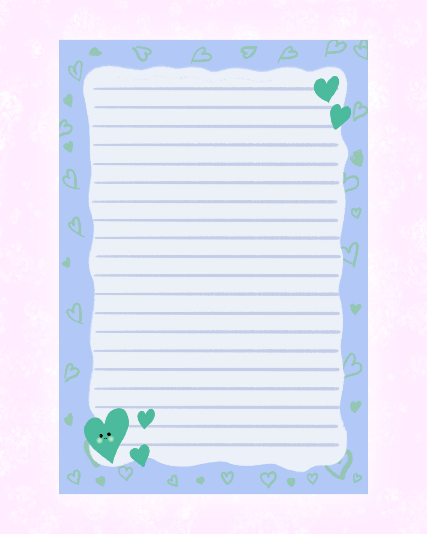 Green Hearts Memo Sheet