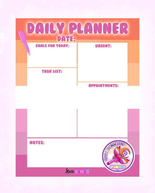 Lesbian Pride Daily Planner Sheet