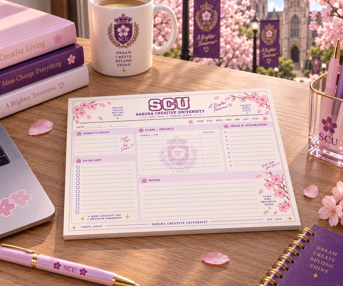 SCU Creative Day Planner Notepad — 8.5″ × 11″