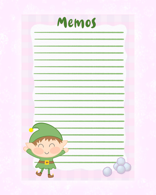 Cute Elf Memo Sheet