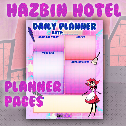 Nifty Hotel Fandom Digital Daily Planner Sheet