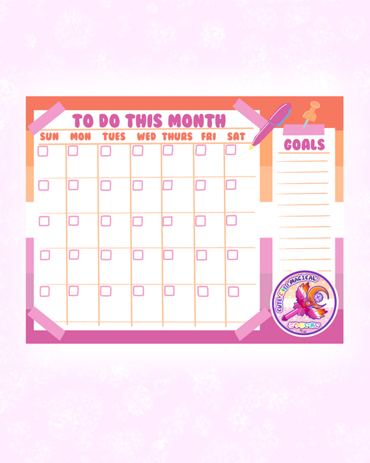 Lesbian Pride Monthly Planner Sheet