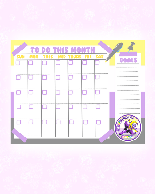 Nonbinary Pride Monthly Planner Sheet