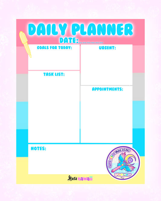 Genderflux Pride Daily Planner Sheet