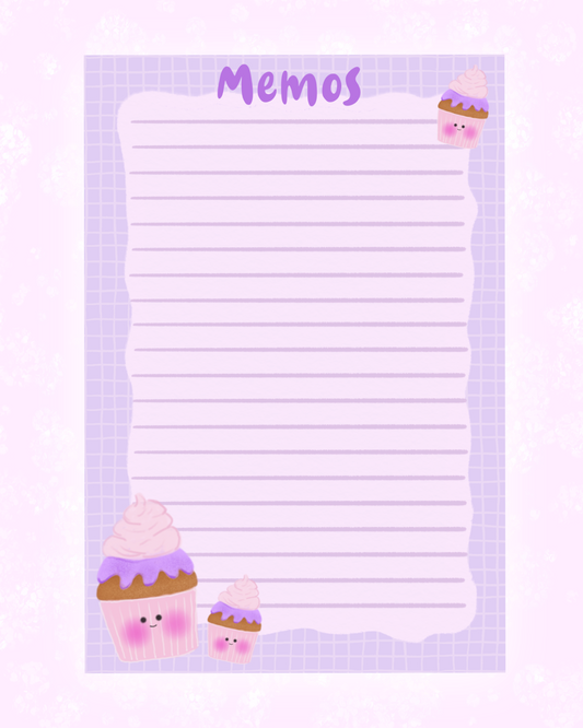 Cute Cupcakes Memo Sheet