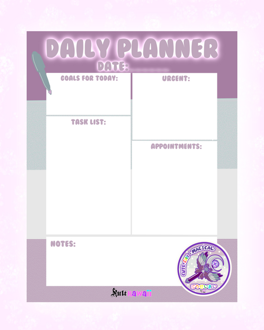 Asexual Pride Daily Planner Sheet