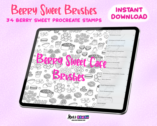 Berry Sweet Cafe Procreate Brush Set