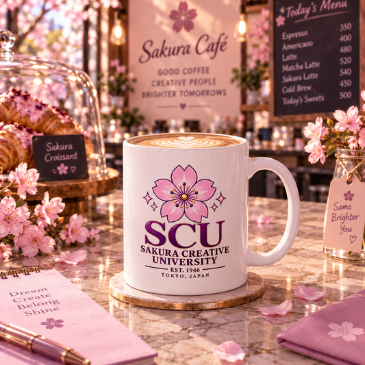 Sakura Creative University SCU Sakura Logo Mug
