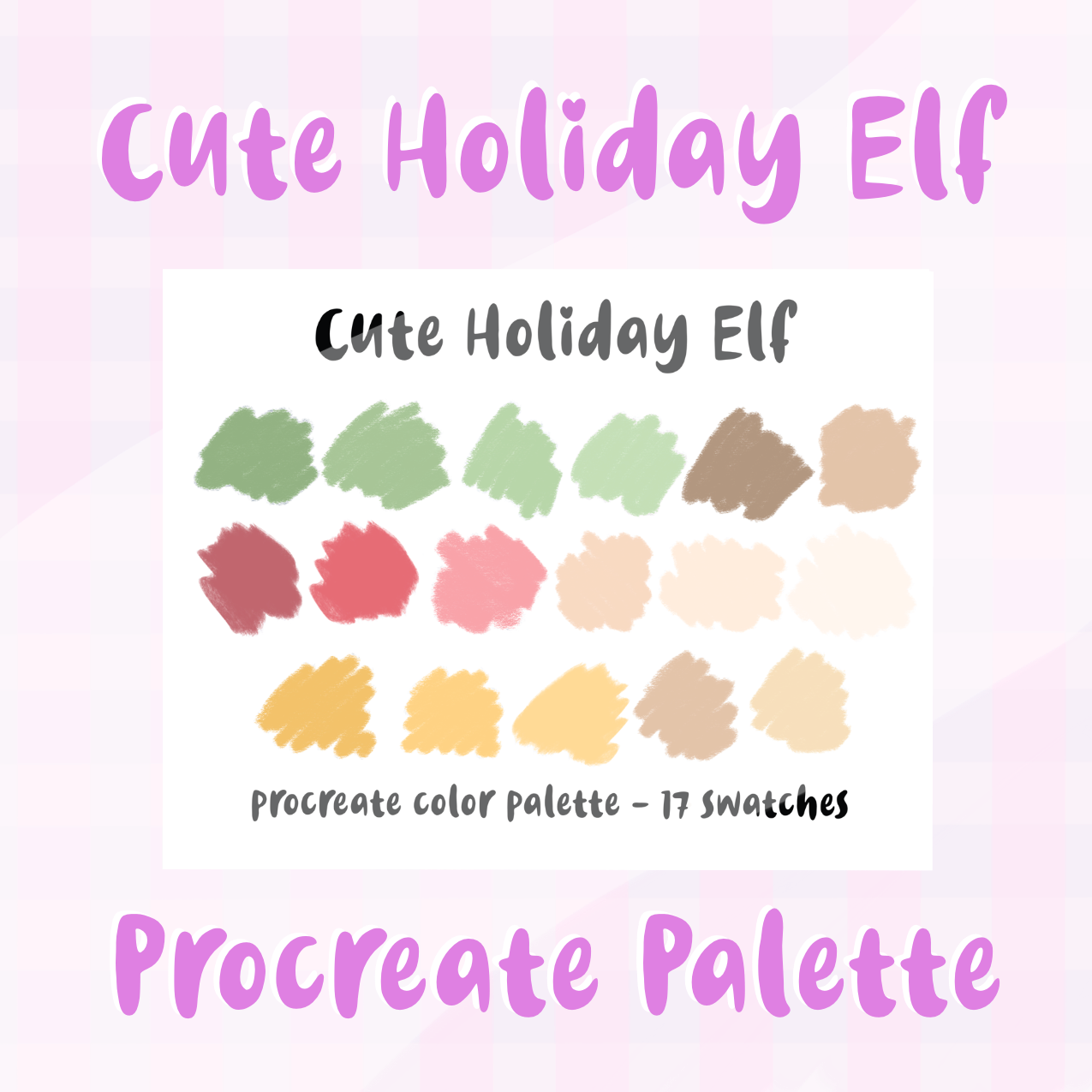 Cute Holiday Elf Procreate Palette